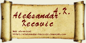 Aleksandar Kecović vizit kartica